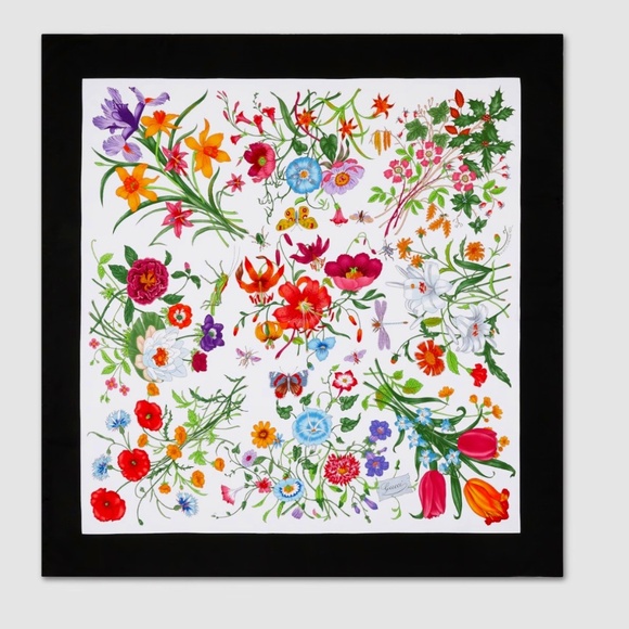 Gucci Printed Flora silk twill carré- scarf - Picture 1 of 2